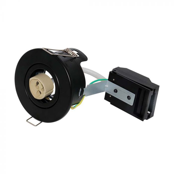 ¬[VZ15582] ACCESORIO GU10 CON CONTRA INCENDIOS SIN CANALES INCLINABLES IP20 NEGRO