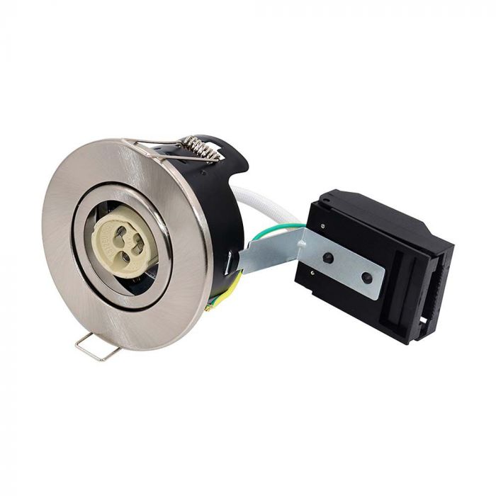 ¬[VZ15586] ACCESORIO DOWNLIGHT PARA GU10 INCLINABLE SIN CANAL CON CLASIFICACIÓN CONTRA INCENDIOS IP20 NÍQUEL SATINADO