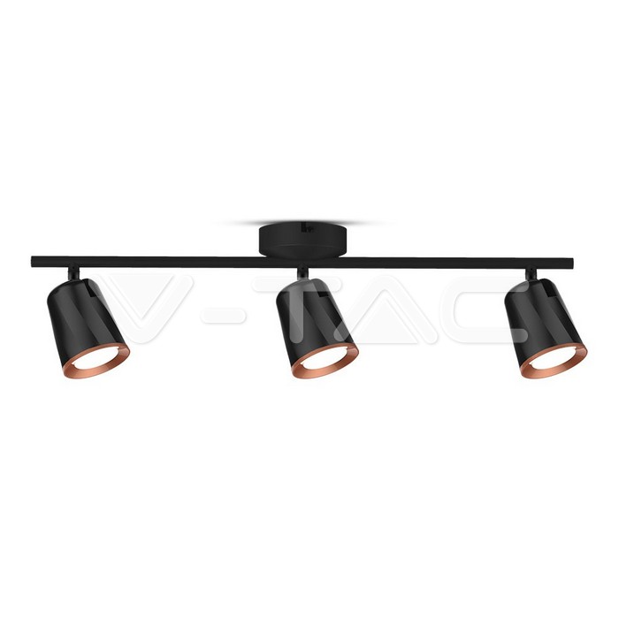 ¬[VZ16522] APLIQUE LED DE TECHO 6W TRIPLE FOCO CUERPO NEGRO 4000K
