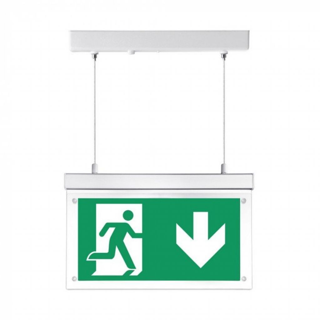 ¬[VZ16626] LUZ DE EMERGENCIA LED 2W DE SUPERFICIE COLGANTE CON INDICADOR DE SALIDA CARGA EN 12 HORAS 6000K
