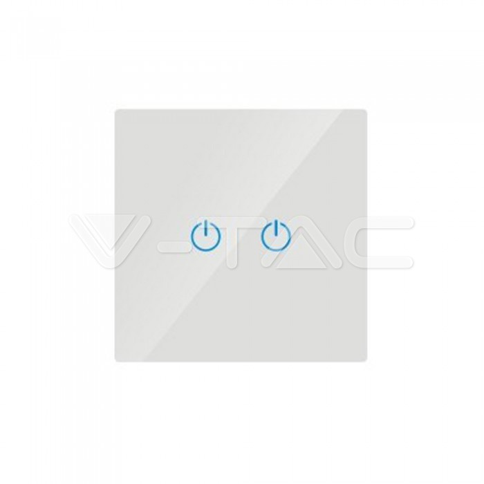 ¬[VZ16714] INTERRUPTOR TÁCTIL 2 BOTONES CRISTAL BLANCO
