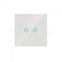 ¬[VZ16714] INTERRUPTOR TÁCTIL 2 BOTONES CRISTAL BLANCO