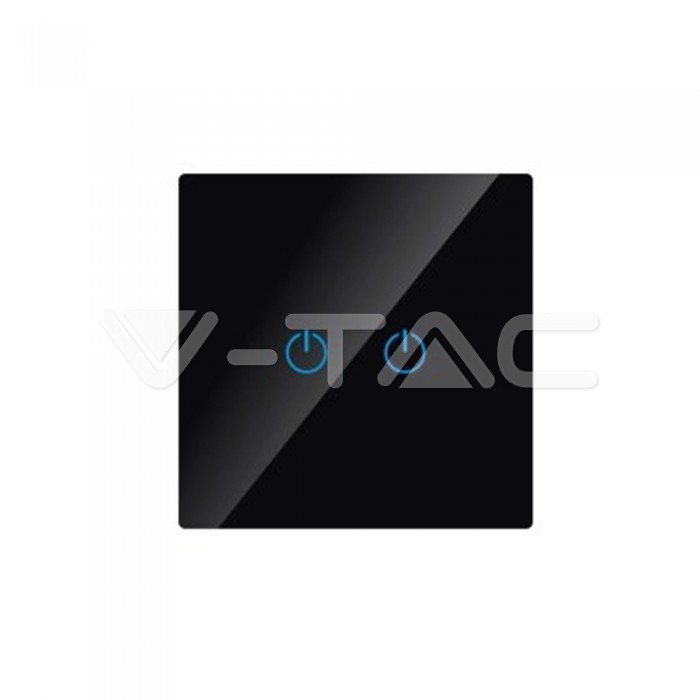 ¬[VZ16774] INTERRUPTOR TÁCTIL 2 BOTONES CRISTAL NEGRO