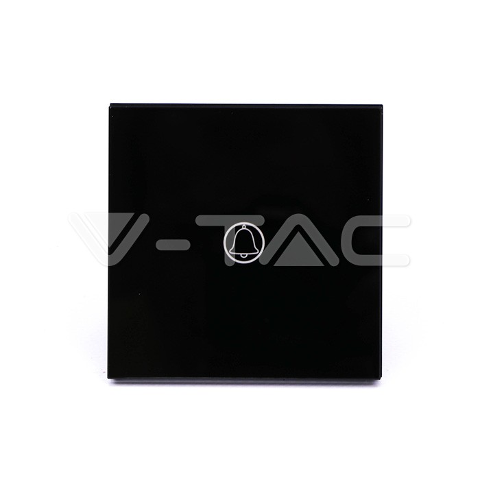 ¬[VZ16794] INTERRUPTOR TIMBRE 1 BOTÓN CRISTAL NEGRO