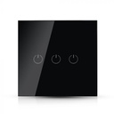 ¬[VZ16850] INTERRUPTOR TÁCTIL 3 SALIDAS WIFI COMPATIBLE CON GOOGLE HOME Y AMAZON ALEXA NEGRO