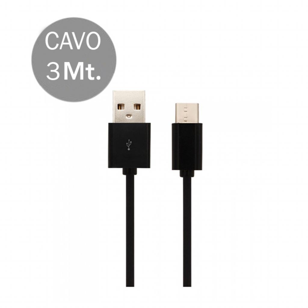 ¬[VZ16910] CABLE USB TIPO C 3M NEGRO