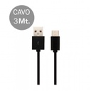¬[VZ16910] CABLE USB TIPO C 3M NEGRO