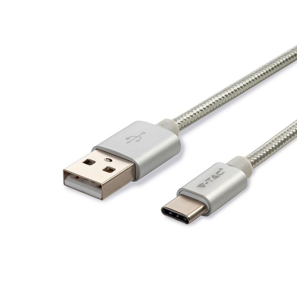 ¬[VZ16984] CABLE USB 1M. TIPO C PLATA PLATINUM SERIES