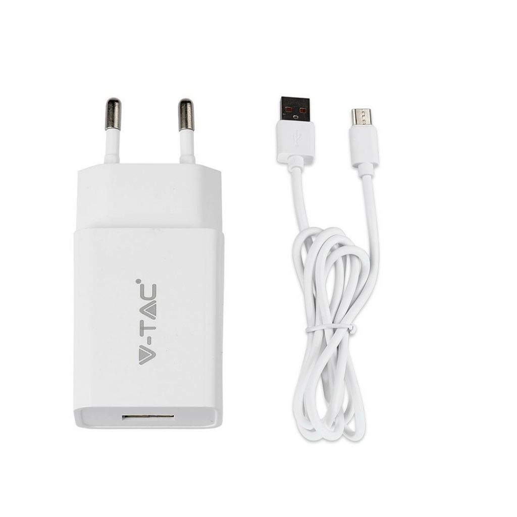 ¬[VZ17290] CARGADOR Y MICRO USB CABLE BLANCO