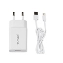 ¬[VZ17290] CARGADOR Y MICRO USB CABLE BLANCO