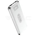 ¬[VZ17708] POWER BANK 10000MAH CON PANTALLA DIGITAL CARGA POR WIRELESS COLOR BLANCO