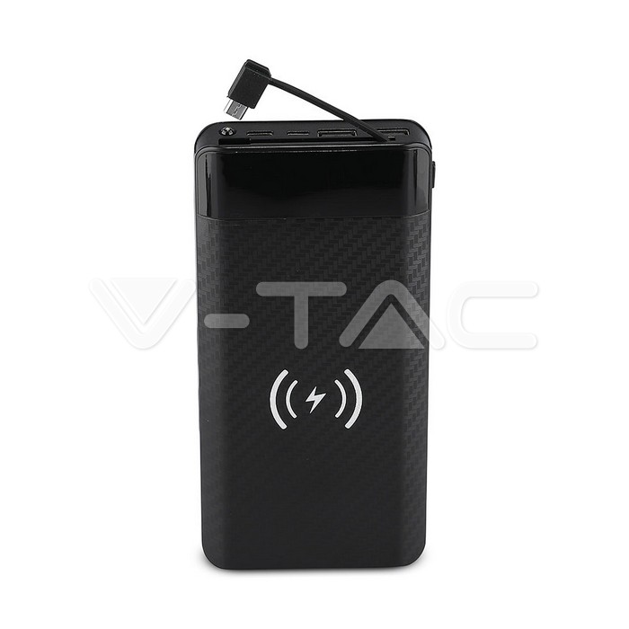 ¬[VZ17718] POWER BANK 20000MAH BATERÍA EXTERNA PORTABLE CARGA WIRELESS & MICRO CABLE USB COLOR NEGRO