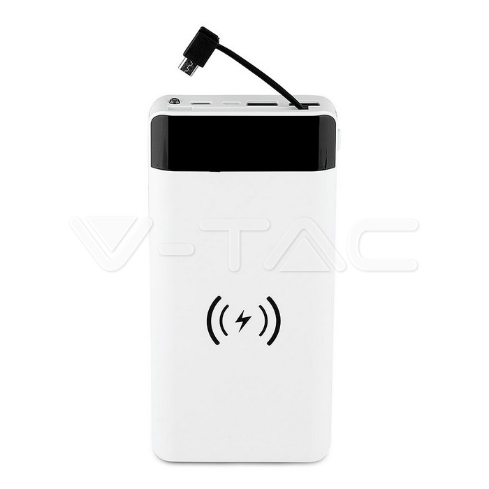 ¬[VZ17720] POWER BANK 20000MAH BATERÍA EXTERNA PORTABLE CARGA WIRELESS & MICRO CABLE USB COLOR BLANCO