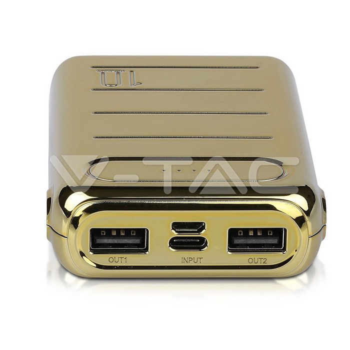 ¬[VZ17816] POWER BANK 20000 MAH DUAL USB+TIPO C DORADO