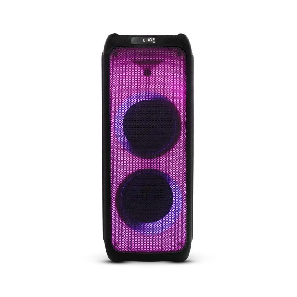 ¬[VZ17964] ALTAVOZ PORTÁTIL CON CARRO DE 100W RECARGABLE MICRÓFONO CONTROL DE RF RGB 2 X 10 PULGADAS