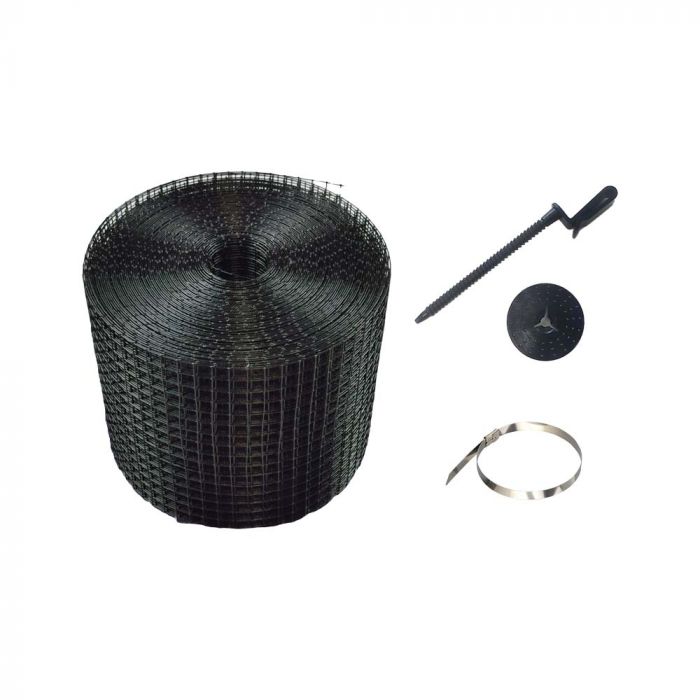 ¬[VZ20694] ALAMBRE DE HIERRO RECUBIERTO DE PVC DE MALLA NEGRA CON GANCHO DE NYLON Y BRIDAS DE ACERO INOXIDABLE