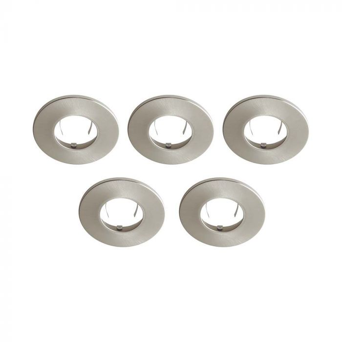 ¬[VZ22568] EMBELLECEDOR PARA DOWNLIGHT CON CLASIFICACIÓN CONTRA INCENDIOS PUSH & LOCK NÍQUEL SATINADO IP65 5 UNID.S/PACK
