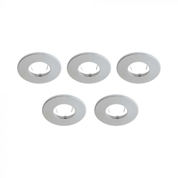 ¬[VZ22570] EMBELLECEDOR PARA DOWNLIGHT IGNÍFUGO PUSH & LOCK CROMADO IP65 5 UNID.S/PACK
