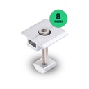 ¬[VZ22778-A] ABRAZADERAS CENTRALES DE ALUMINIO PARA FIJACIÓN DE PANELES SOLARES FOTOVOLTAICOS 30MM (PACK DE 8 PIEZAS)