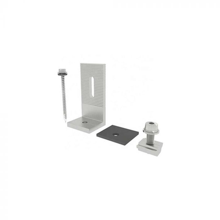 ¬[VZ23494] KIT ANCLAJE EN L CON 1 ALMOHADILLA DE GOMA Y ALUMINIO 6005 T5 & SS
