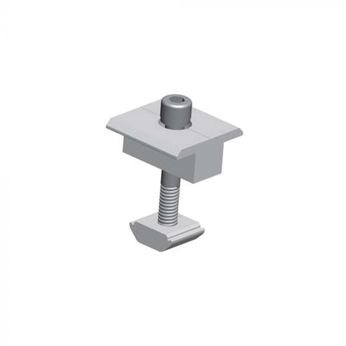 ¬[VZ23504] ABRAZADERA MEDIA PLATA 30MM ALUMINIO 605 T5 Y ACERO INOXIDABLE