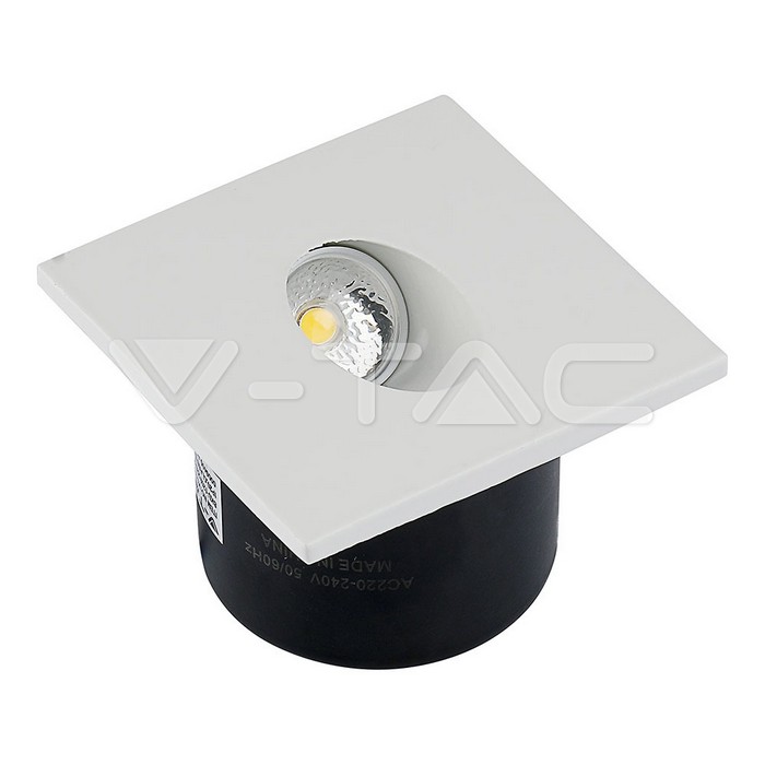 ¬[VZ2420] BALIZA DE PELDAÑO LED CUADRADA 3W LUZ OBLICUA IP20 4000K