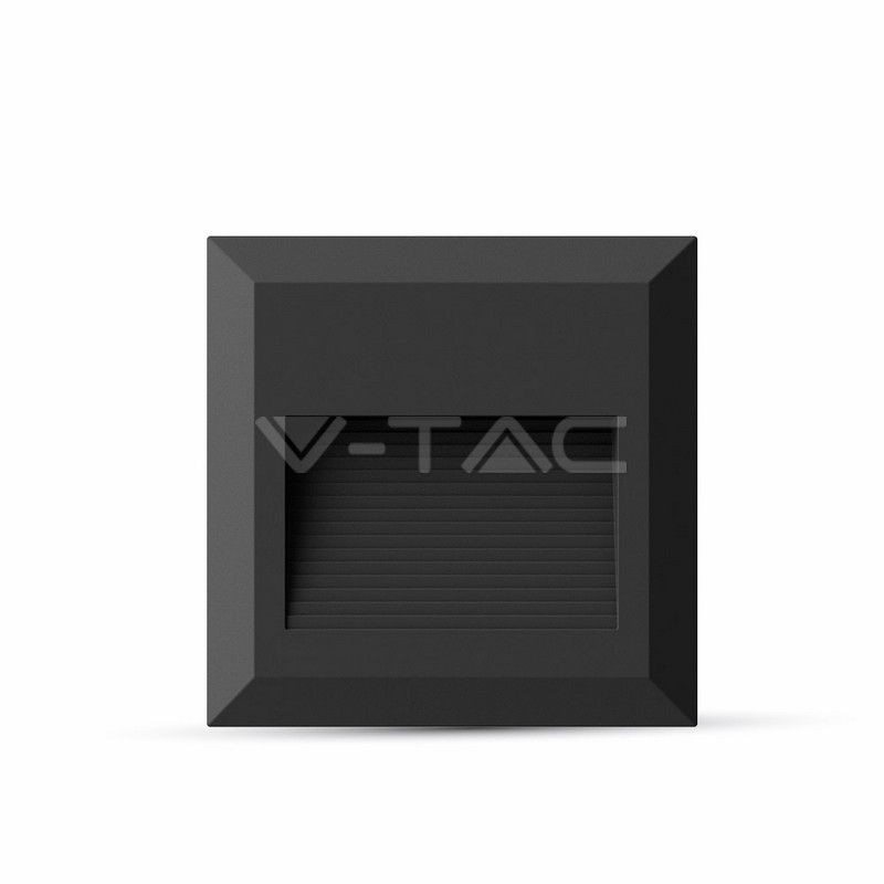 ¬[VZ2644] BALIZA DE PELDAÑO LED 2W CUERPO NEGRO CUADRADO IP65 4000K