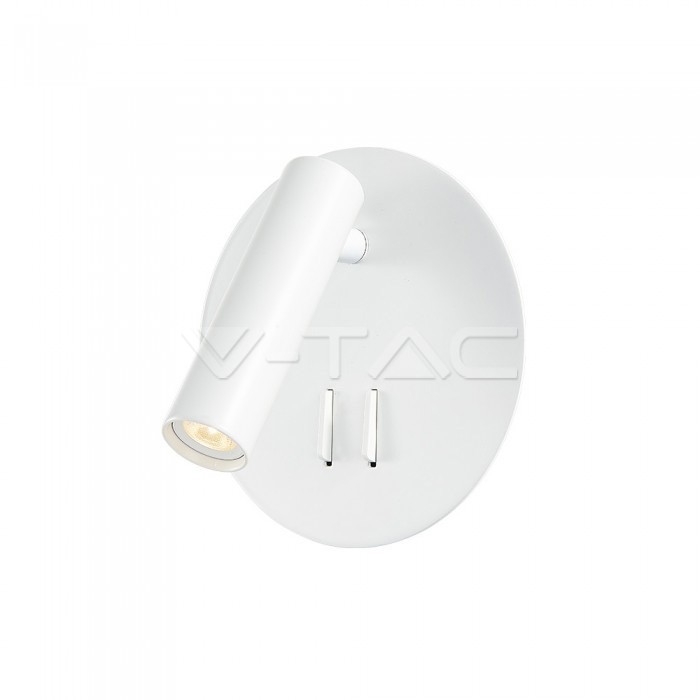 ¬[VZ2978] APLIQUE DE PARED LED DORMITORIO 3W+6W LED CUERPO BLANCO 3000K