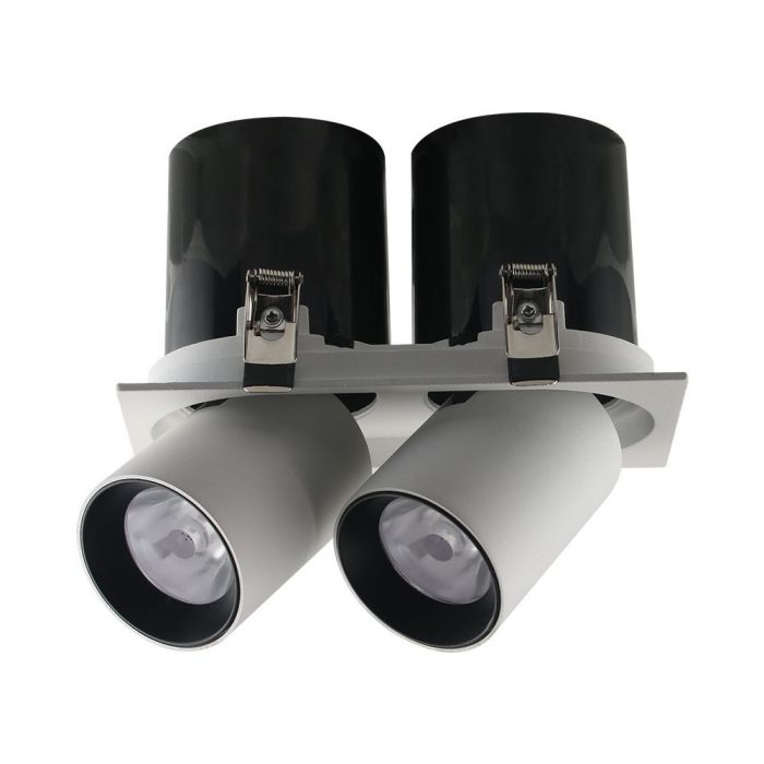 ¬[VZ40100] DOWNLIGHT LED 2 X18W CHIP SAMSUNG CUERPO BLANCO-NEGRO 4000K REGULABLE