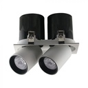 ¬[VZ40100] DOWNLIGHT LED 2 X18W CHIP SAMSUNG CUERPO BLANCO-NEGRO 4000K REGULABLE