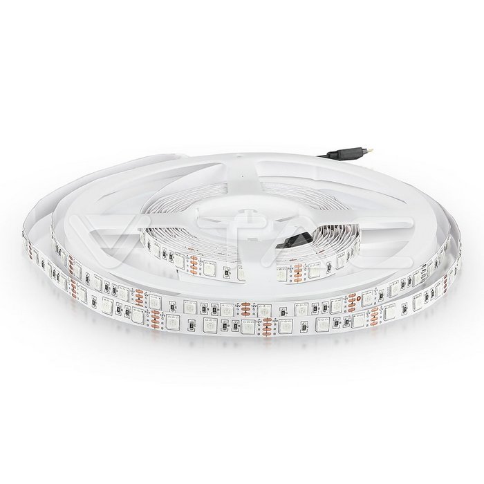 ¬[VZ4240] TIRA LED V-TAC 12V DC 9.6W SMD5050 60LED/M 1000LM/M PCB 10MM IP20 RGB (Rollo de 10 mm)