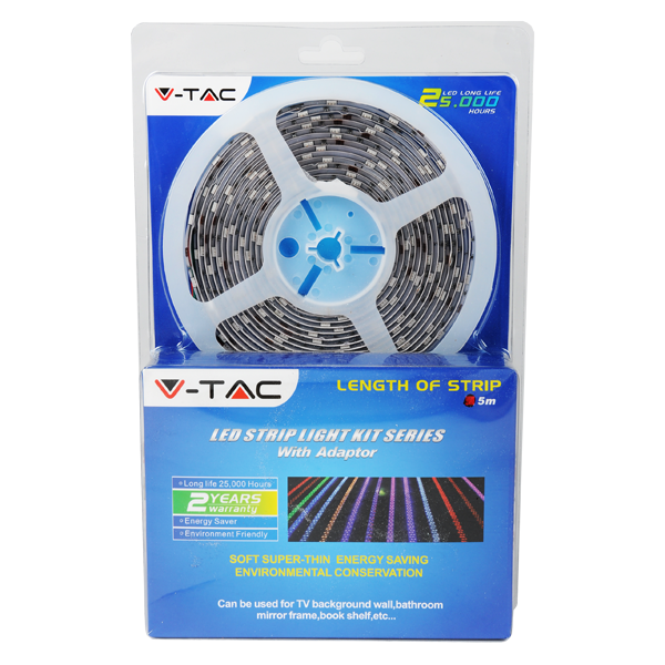 ¬[VZ4716] KIT TIRA LED 12V 9W/M SMD5050 60LEDS/M IP20 RGB + FUENTE DE ALIMENTACIÓN 60W 12V 5A