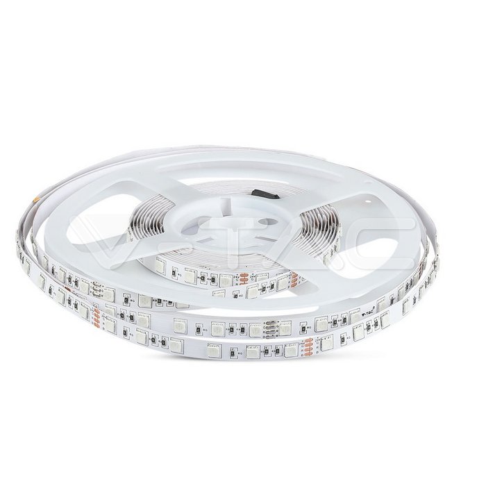 #[VZ4862] TIRA LED V-TAC 24V DC 9W SMD5050 60LED/M 600LM/M PCB 10MM IP20 3000K (Rollo de 5 metros)