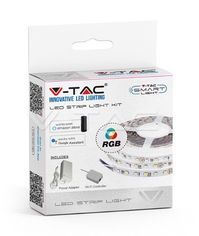¬[VZ5166] KIT TIRA LED 12V 10W IP20 COMPATIBLE CON ALEXA & GOOGLE HOME RGB