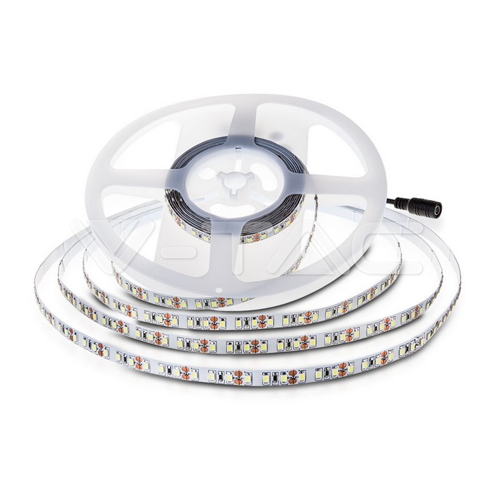 ¬[VZ5246] TIRA LED V-TAC 24V DC 7.2W SMD2835 120LED/M 600LM/M PCB 10MM CRI>80 IP20 4000K (Rollo de 10m.)