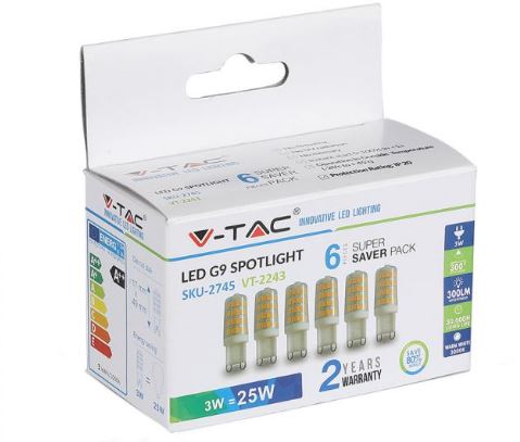 ¬[VZ5492] BOMBILLA LED V-TAC G9 T17 3W SMD 300LM 4000K
