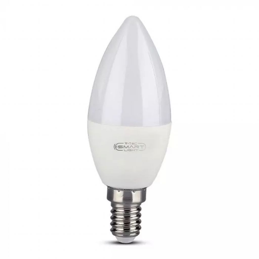 ¬[VZ5508] BOMBILLA LED V-TAC E14 TIPO VELA 4.5W SMD 300LM RGB + 2700K + 6400K