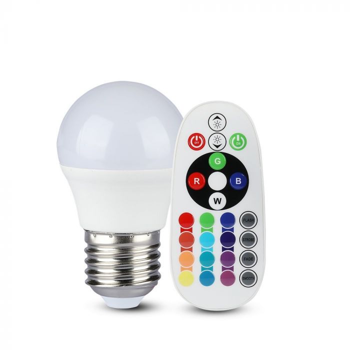 ¬[VZ5548] BOMBILLA LED V-TAC E27 G45 3.5W SMD 320LM 180° RGB + 6400K