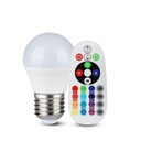 ¬[VZ5548] BOMBILLA LED V-TAC E27 G45 3.5W SMD 320LM 180° RGB + 6400K