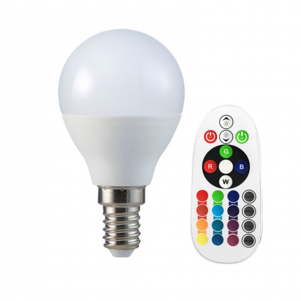 ¬[VZ5554] BOMBILLA LED V-TAC E14 P45 3.5W SMD 320LM 180° RGB + 6400K