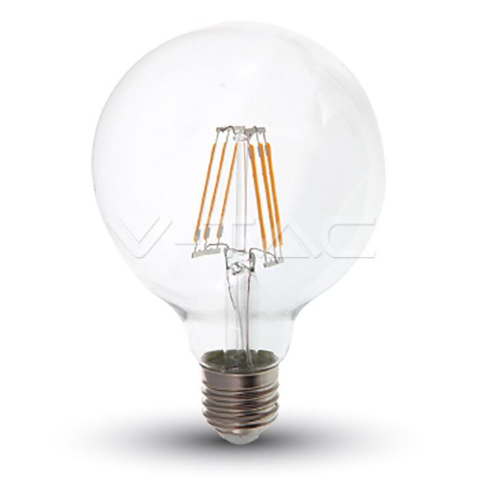 ¬[VZ588] BOMBILLA LED V-TAC E27 G95 6W CHIP SAMSUNG 806LM 2700K
