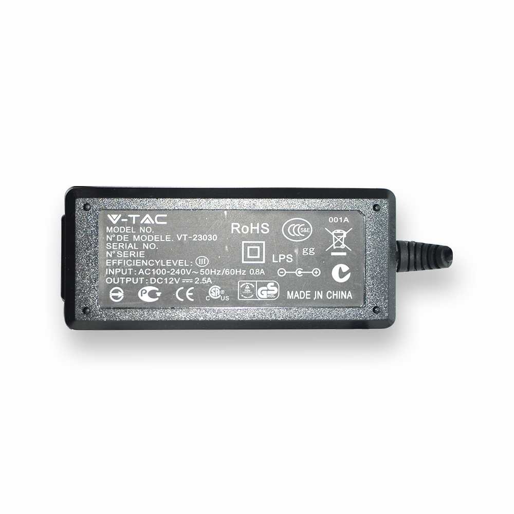 ¬[VZ6034] FUENTE DE ALIMENTACIÓN COMPACTA V-TAC 12V 18W 1.5A IP20