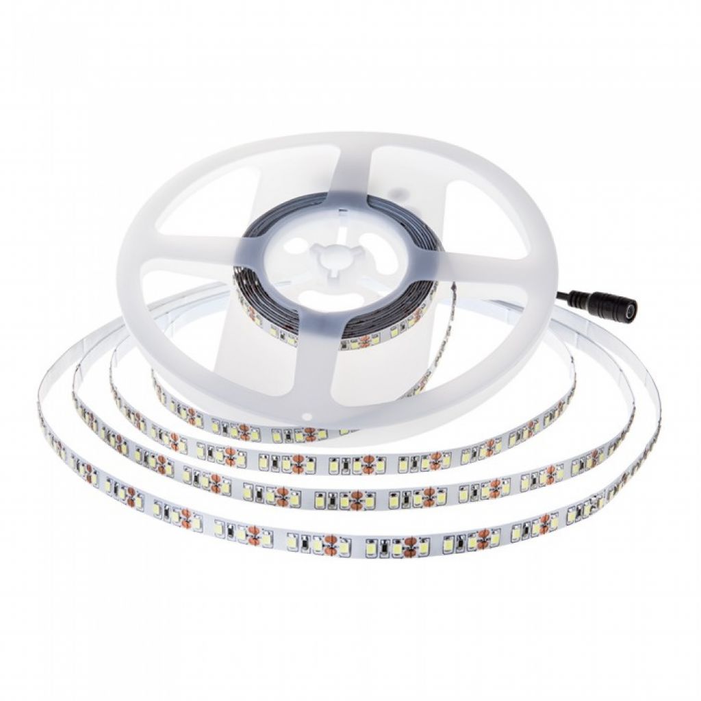 ¬[VZ646] TIRA LED V-TAC 12V DC 12W SMD2835 SAMSUNG CHIP 120LED/M 1200LM/M PCB 10MM CRI>80 IP20 3000K (Rollo de 5m)