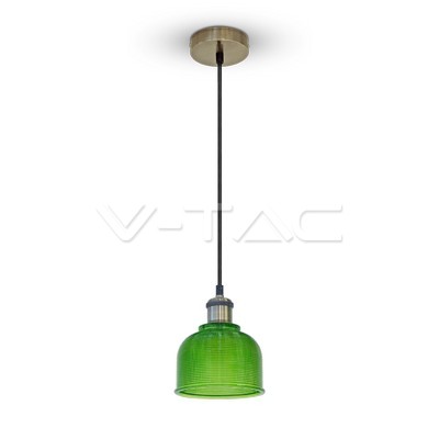 ¬[VZ7468] LÁMPARA DE TECHO CON SOPORTE COLGANTE DE CRISTAL VERDE 150CM E27 (BOMBILLA NO INCLUIDA)