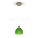 ¬[VZ7468] LÁMPARA DE TECHO CON SOPORTE COLGANTE DE CRISTAL VERDE 150CM E27 (BOMBILLA NO INCLUIDA)