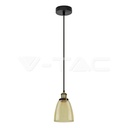 ¬[VZ7472] LÁMPARA DE TECHO COLGANTE VINTAGE DE CRISTAL ÁMBAR Ф140 E27 (BOMBILLA NO INCLUIDA)