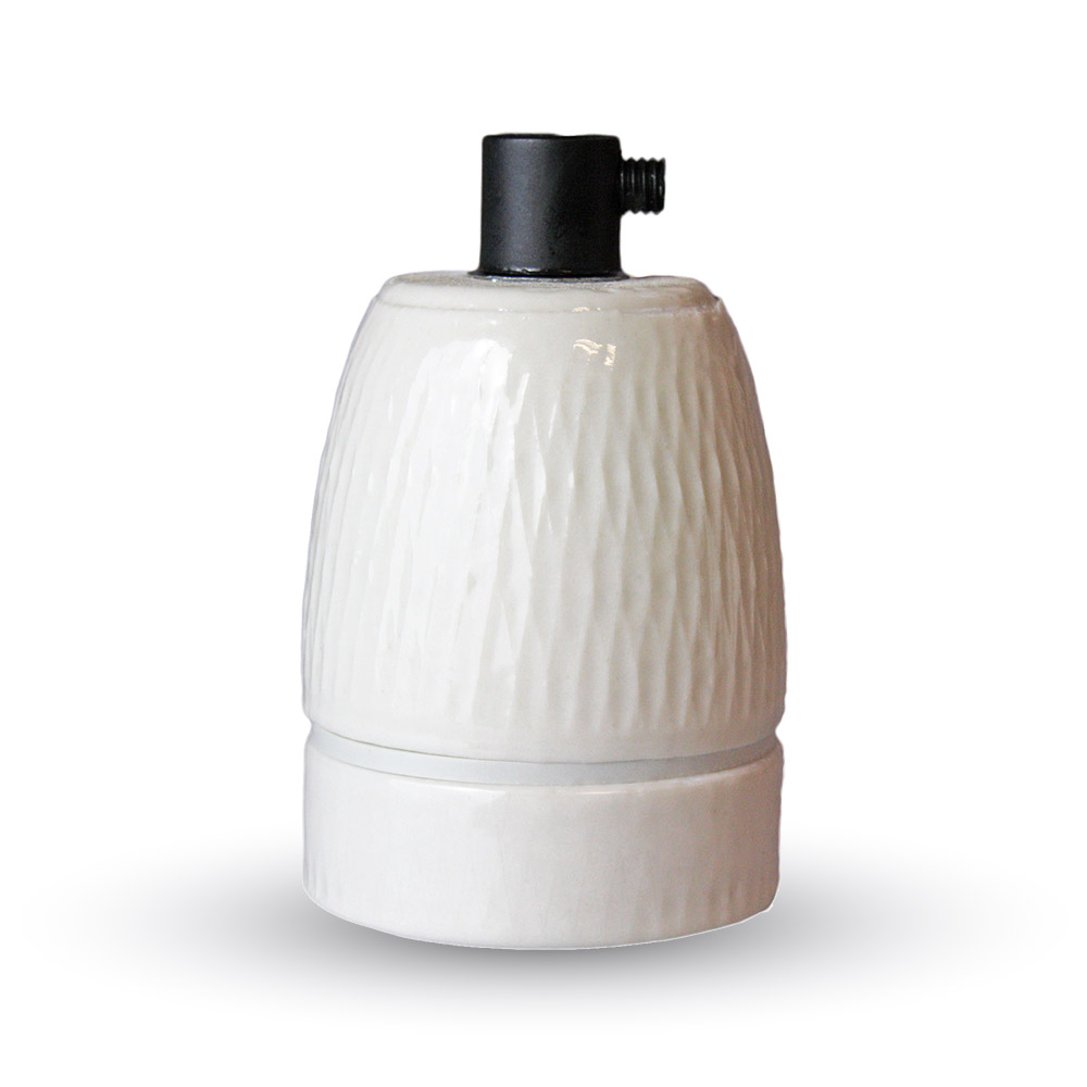 ¬[VZ7590] PORTALÁMPARAS DE PORCELANA E27 BLANCO