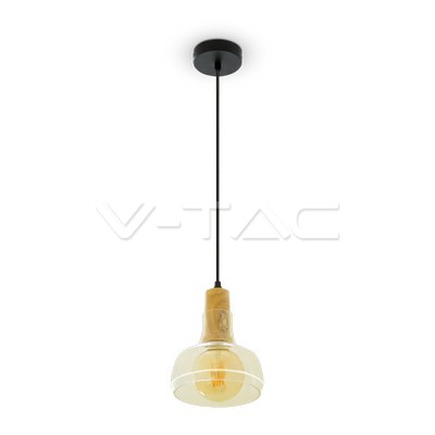 ¬[VZ7638] LÁMPARA DE TECHO CON SOPORTE COLGANTE DE CRISTAL ÁMBAR Ф165 E27 (BOMBILLA NO INCLUIDA)