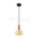 ¬[VZ7638] LÁMPARA DE TECHO CON SOPORTE COLGANTE DE CRISTAL ÁMBAR Ф165 E27 (BOMBILLA NO INCLUIDA)