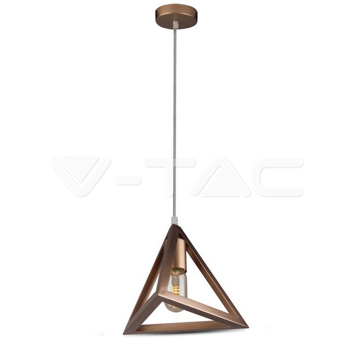 ¬[VZ7662] LÁMPAR DE TECHO SOPORTE COLGANTE GEOMÉTRICO ORO CHAMPÁN TRIÁNGULO E27 (BOMBILLA NO INCLUIDA)